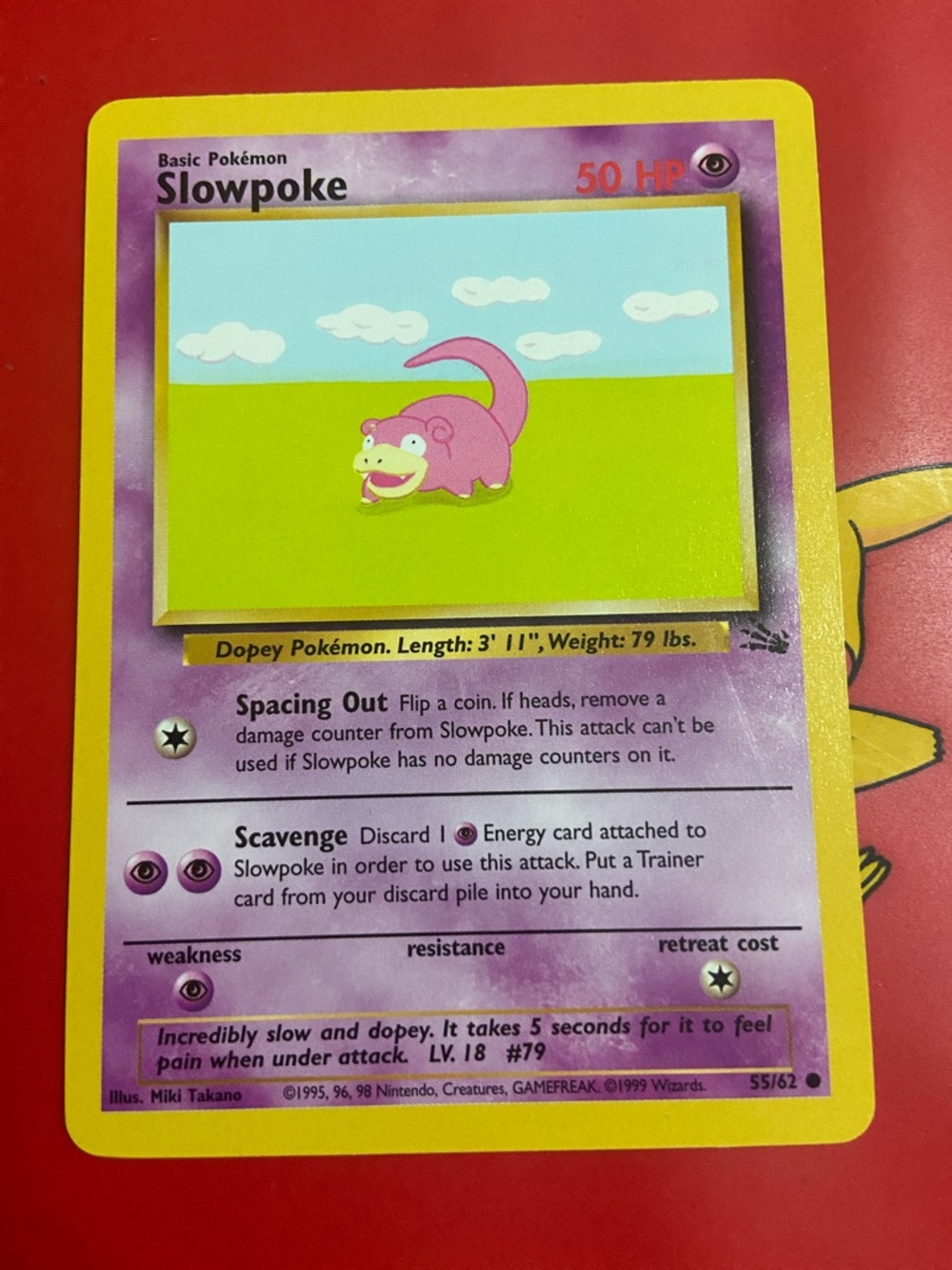 Slowpoke Common Unlimited Fossil Pokemon Trading Card 55/62